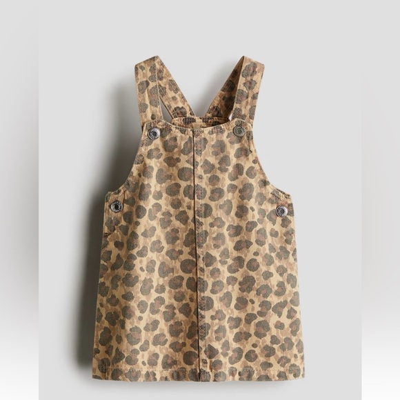 H&M Tan Leopard Print Overall Dress - Picture 1 of 4